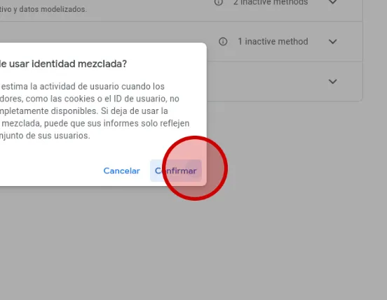 Clic en "Confirmar"