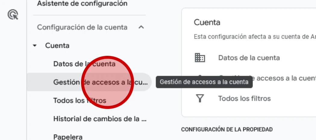 gestión de accesos a la cuenta