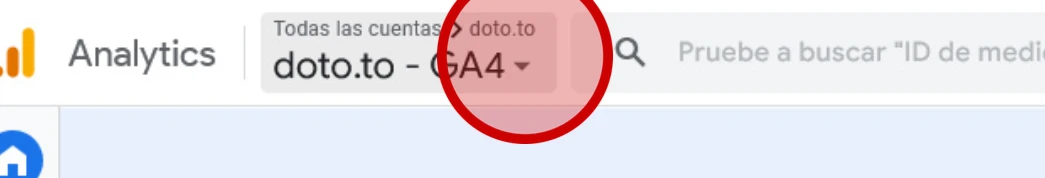 seleccionar cuenta GA4