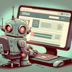 robot haciendo tráfico de spam